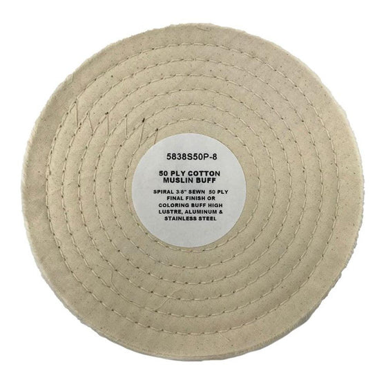 WHITE COTTON MUSLIN 3/8"  8"  30 PLY