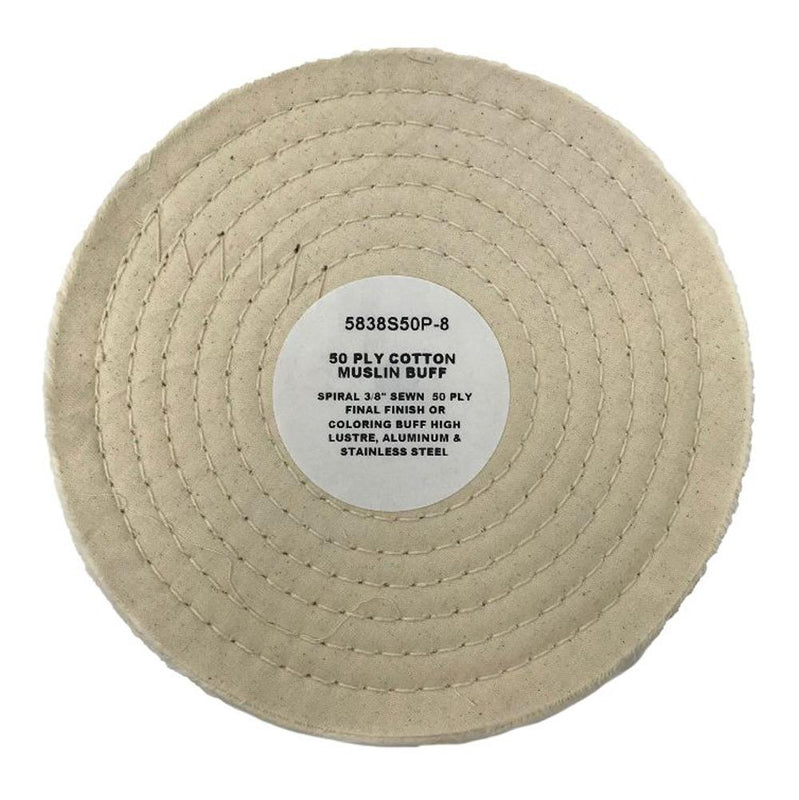 WHITE COTTON MUSLIN 3/8"  8"  50 PLY