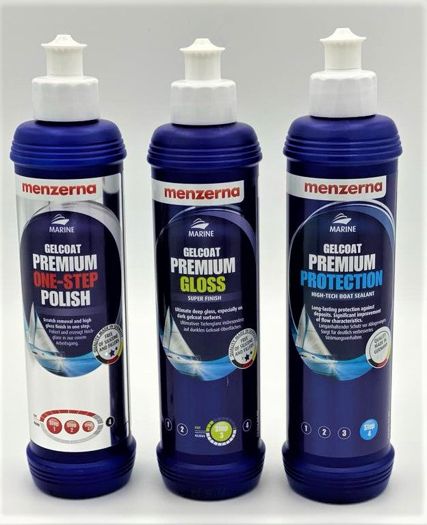 Marine Gelcoat Premium One-Step + Premium Gloss + Premium Protection 250 ml 8 oz